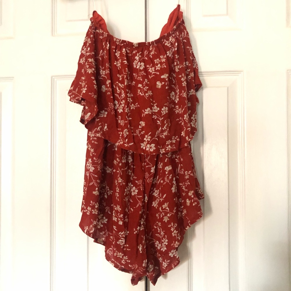 Princess Polly Strapless Orange Romper (AUS6/US4)